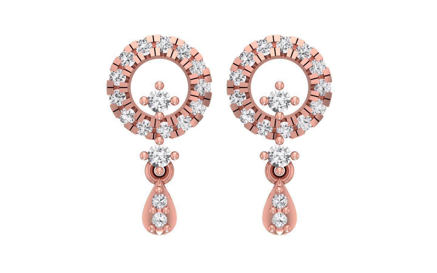 Stud Round Earrings Pendant Set 3dm STL OBJ FBX Renders Details 3D print model_4