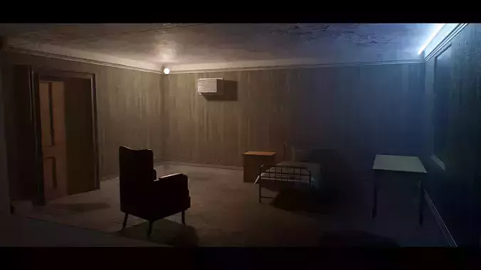 Old Dirty Room Low-poly 3D model