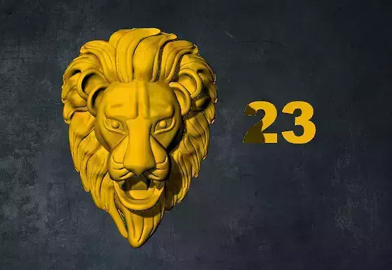 lions lion head with number