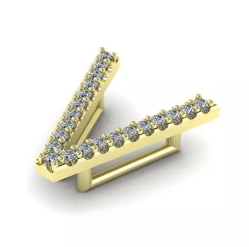 Letter V Model 2115 3D print model_0