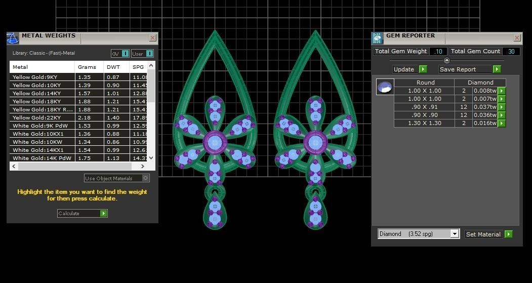 Pear Earrings Pendant Set 3dm STL OBJ FBX Renders Details 3D print model_8