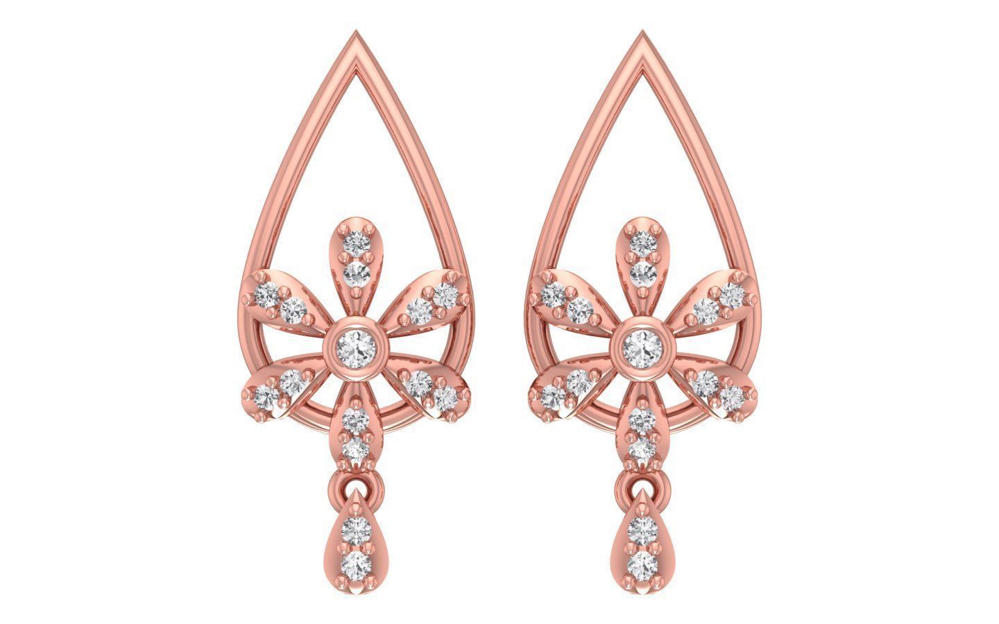 Pear Earrings Pendant Set 3dm STL OBJ FBX Renders Details 3D print model_1