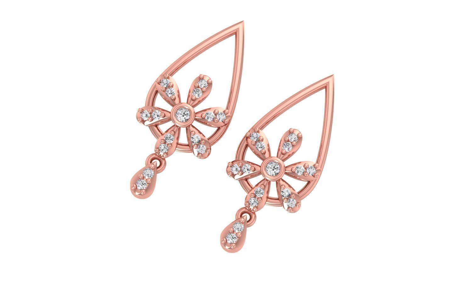 Pear Earrings Pendant Set 3dm STL OBJ FBX Renders Details 3D print model_4