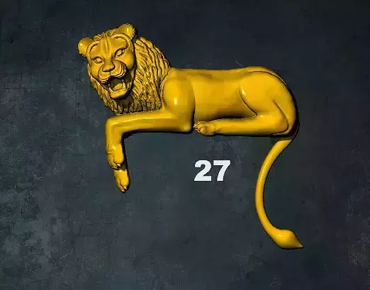 lions golden lion with number
