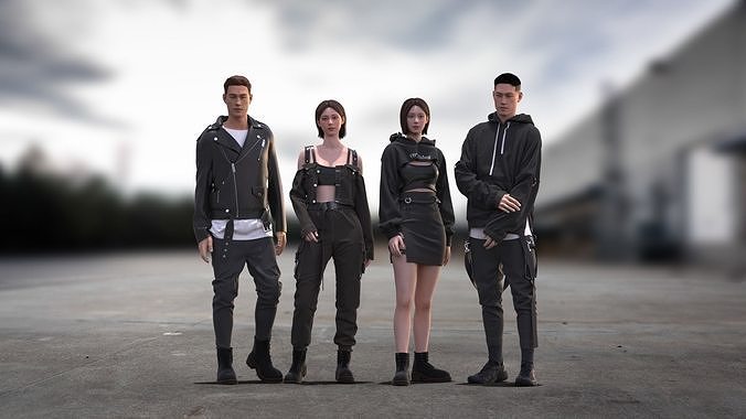 Male and Female Outfits  3D model