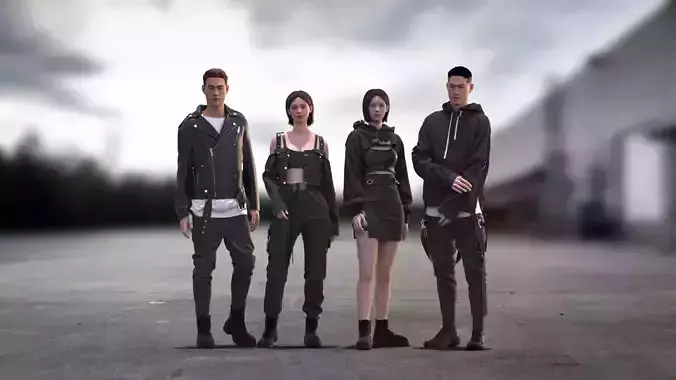 Male and Female Outfits  3D model