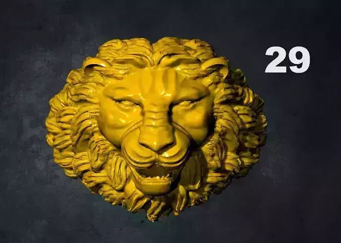 lions lion head with number