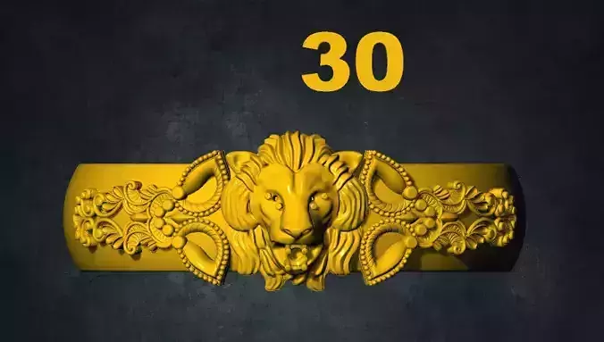 lions golden lion head with number