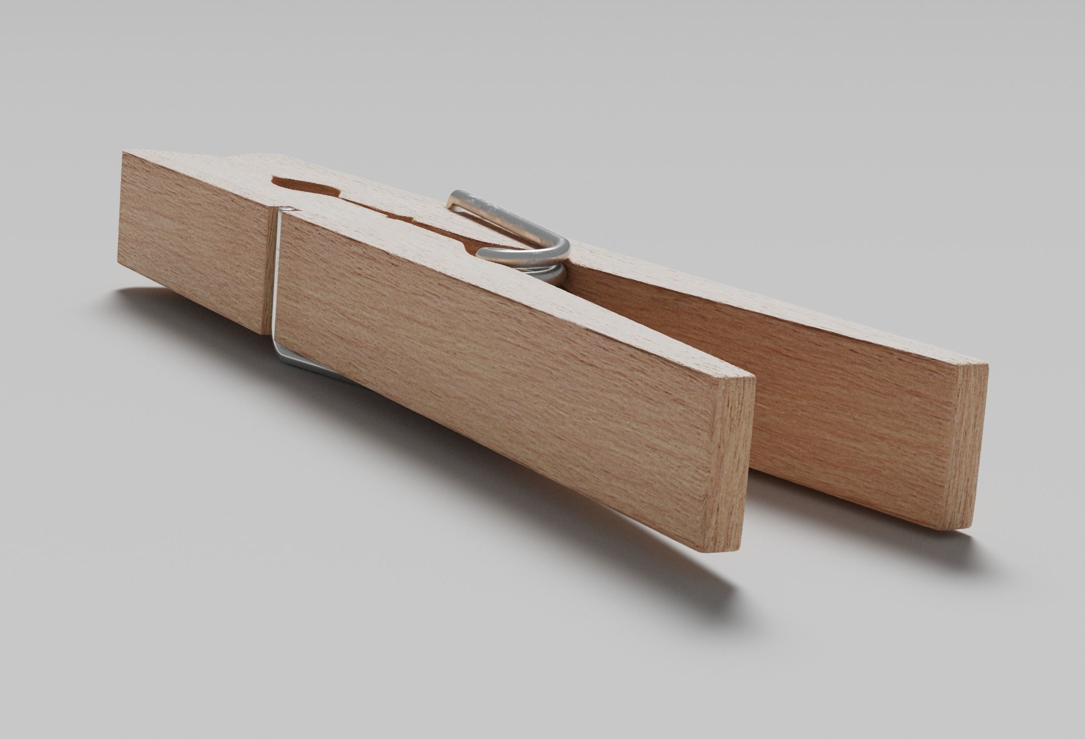 Wooden Clothespin 3D model_5