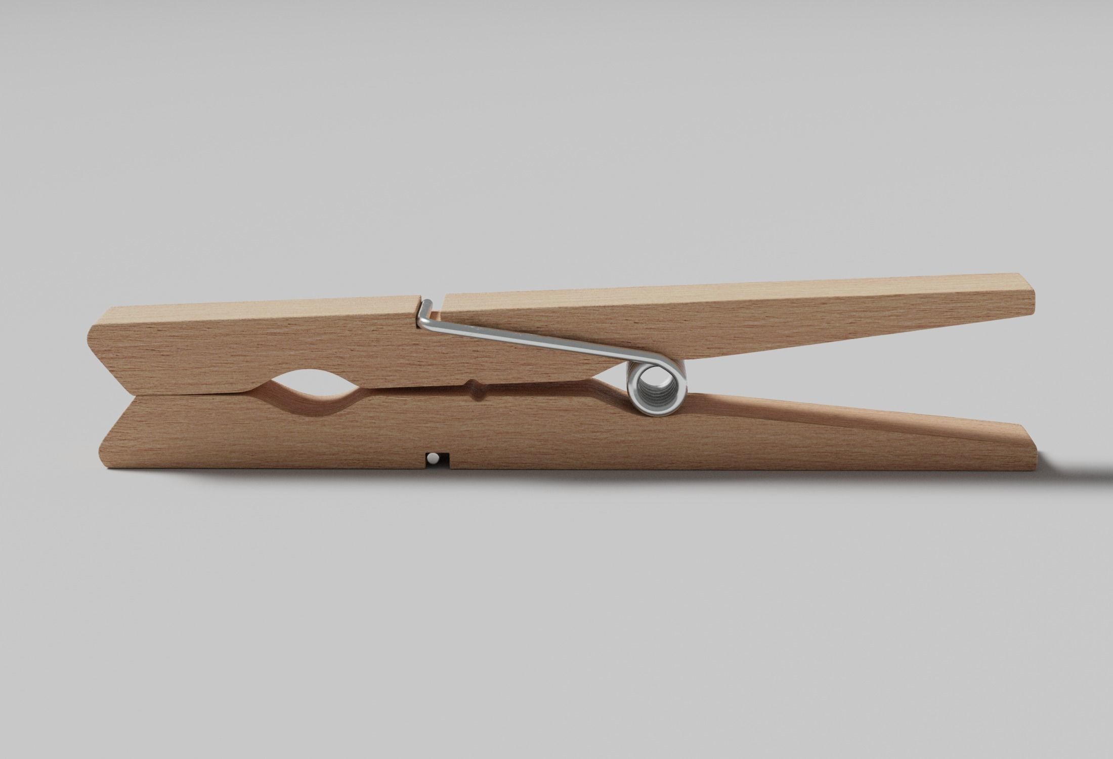 Wooden Clothespin 3D model_12