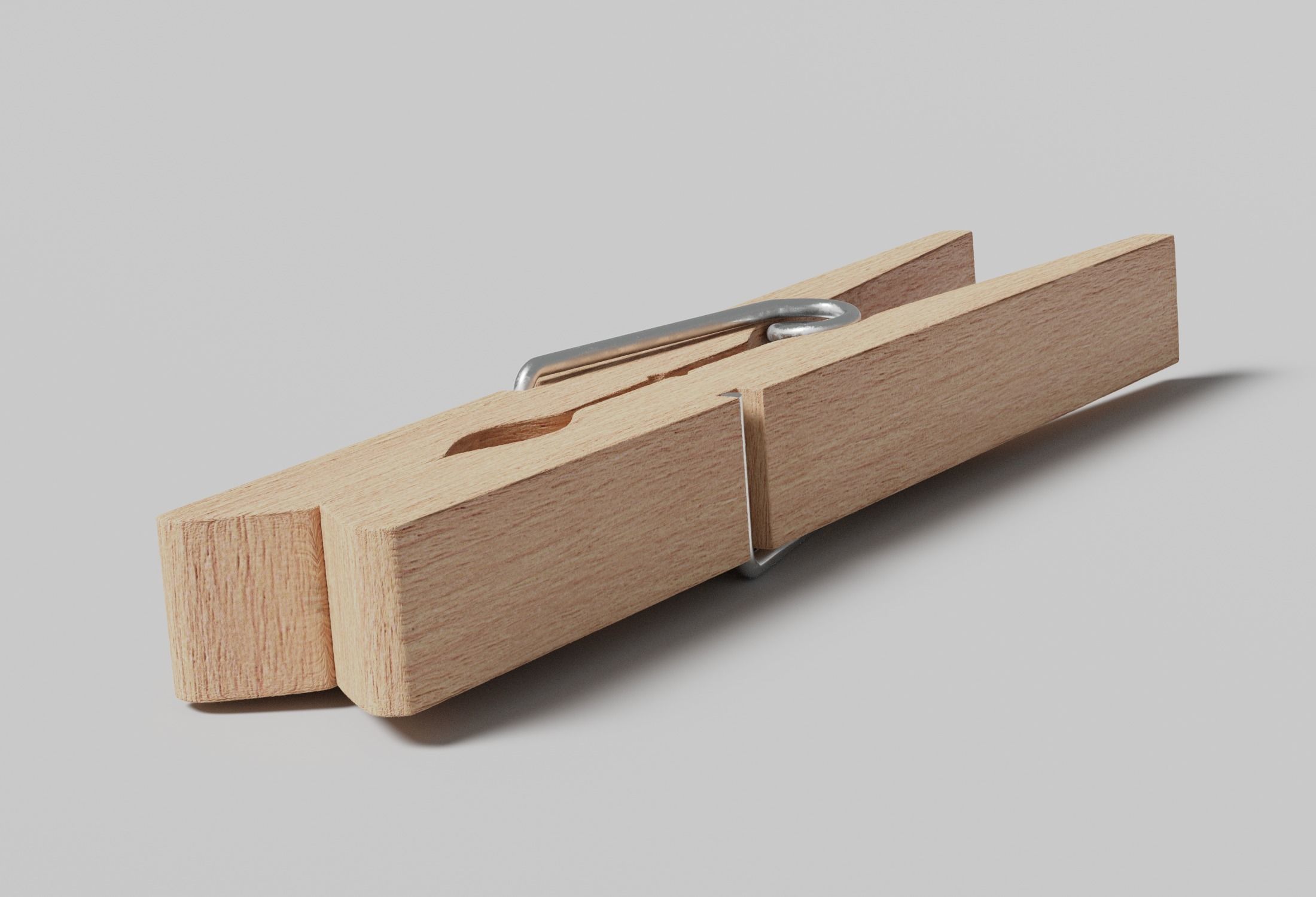 Wooden Clothespin 3D model_6
