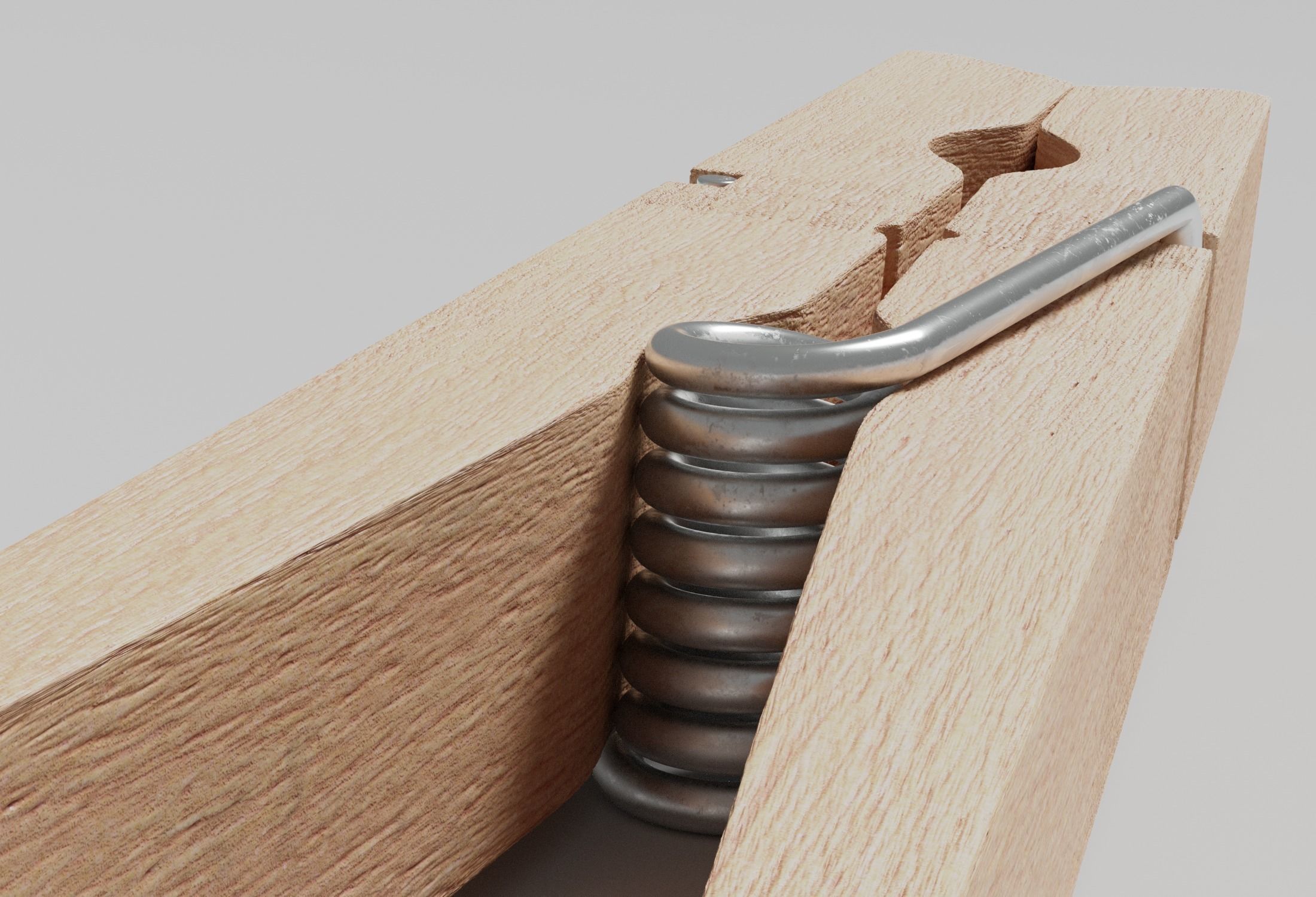 Wooden Clothespin 3D model_7