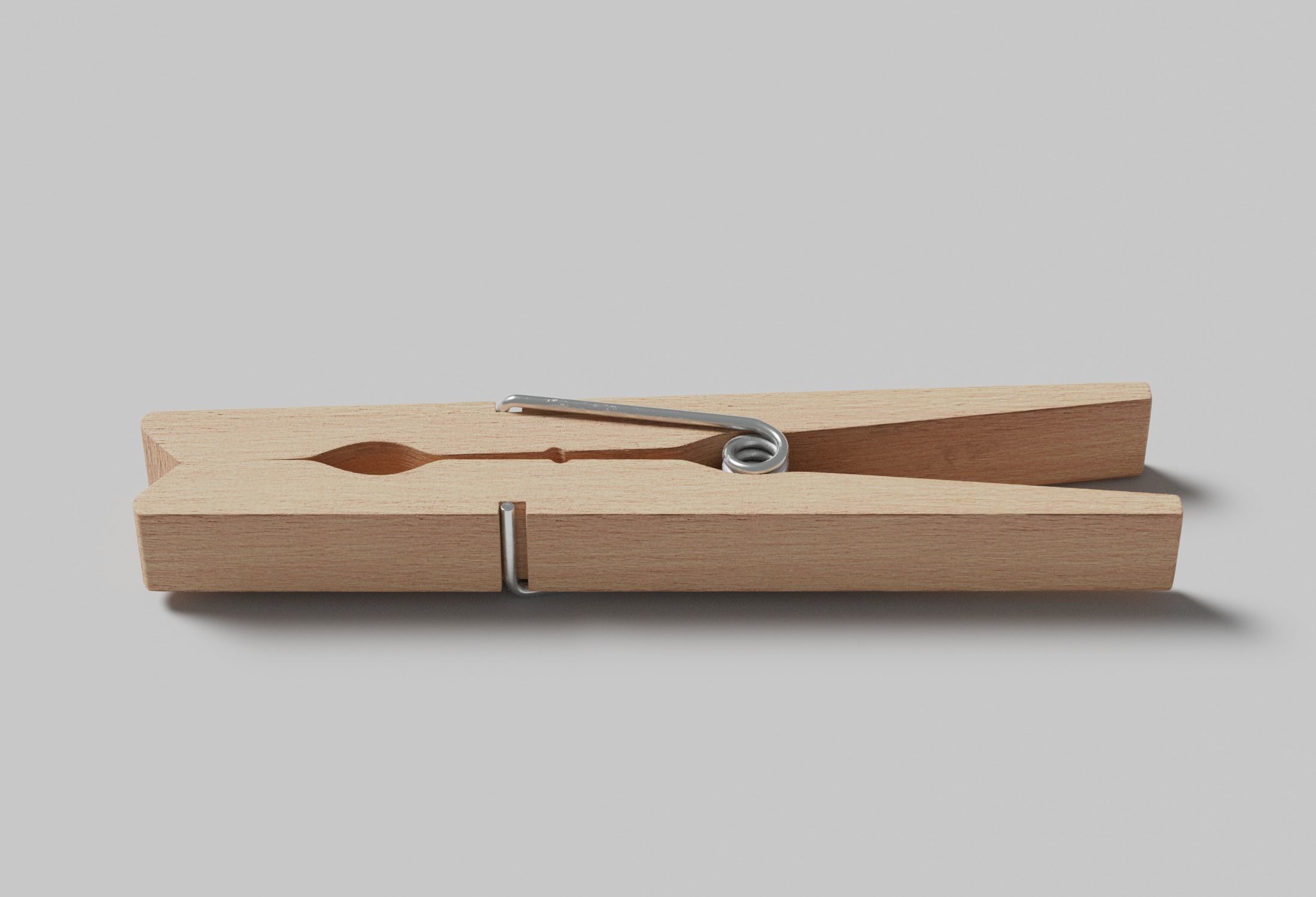 Wooden Clothespin 3D model_1