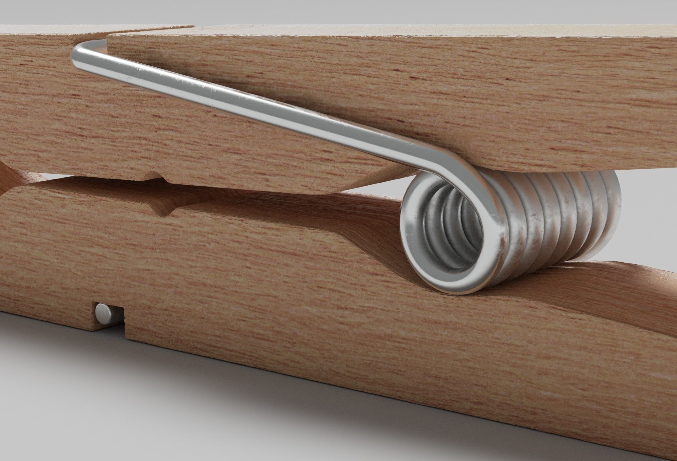 Wooden Clothespin 3D model_15