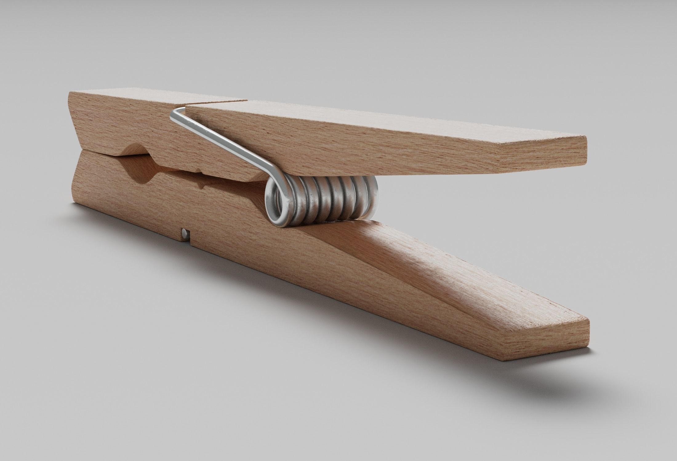 Wooden Clothespin 3D model_13