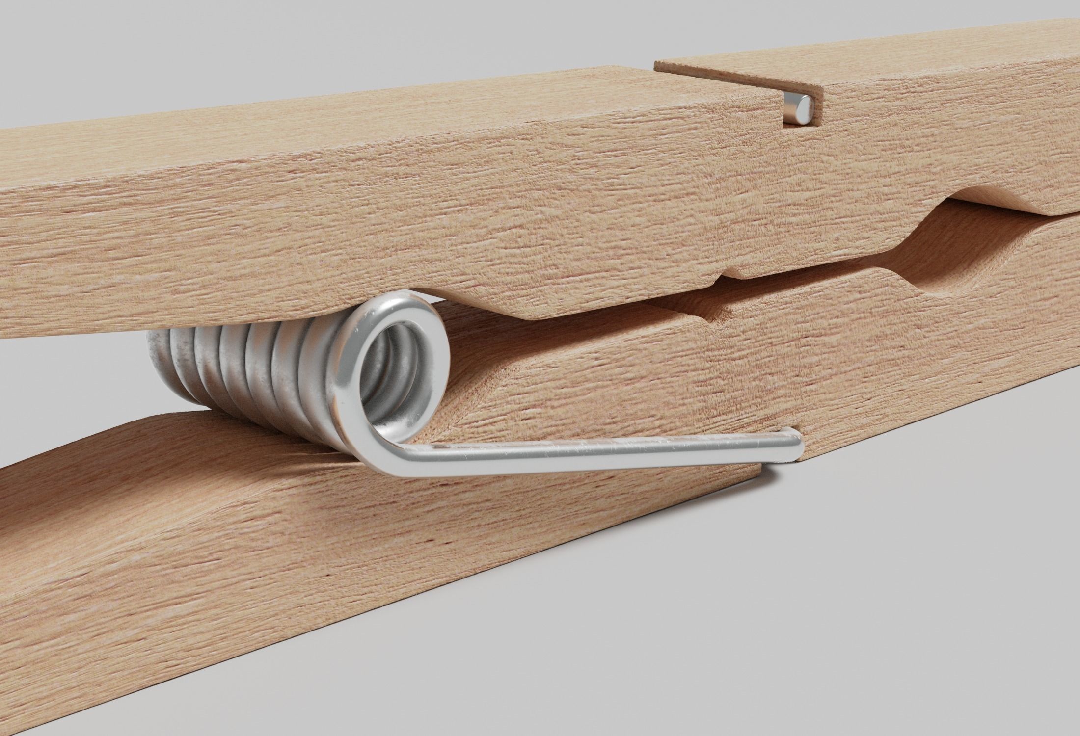 Wooden Clothespin 3D model_10