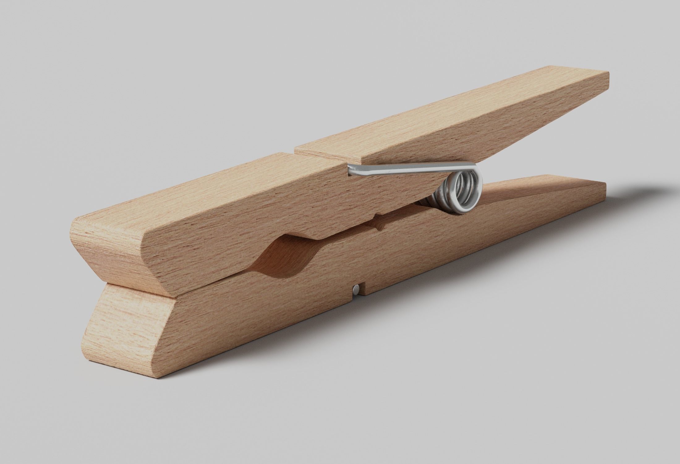 Wooden Clothespin 3D model_14