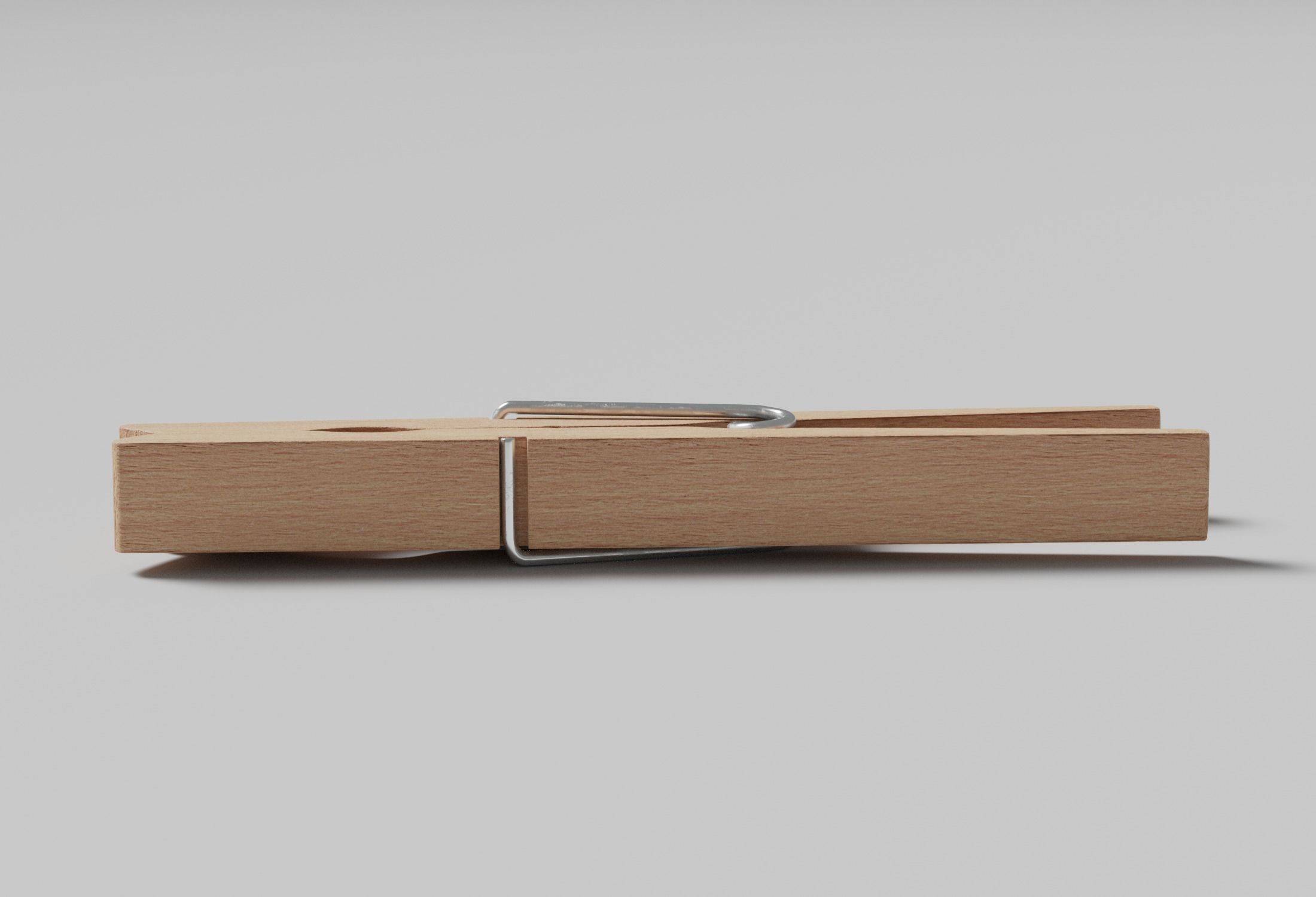 Wooden Clothespin 3D model_4