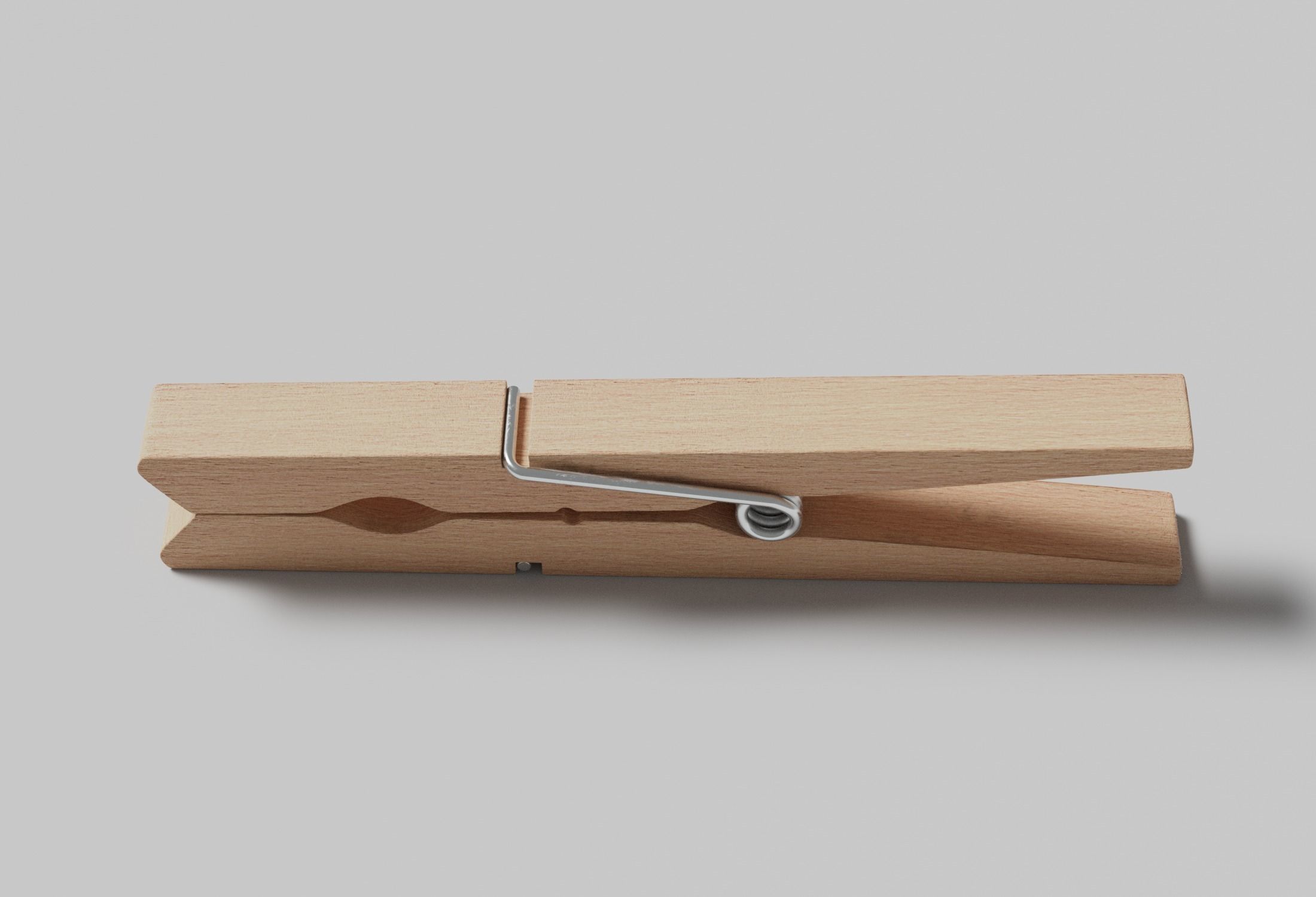Wooden Clothespin 3D model_9
