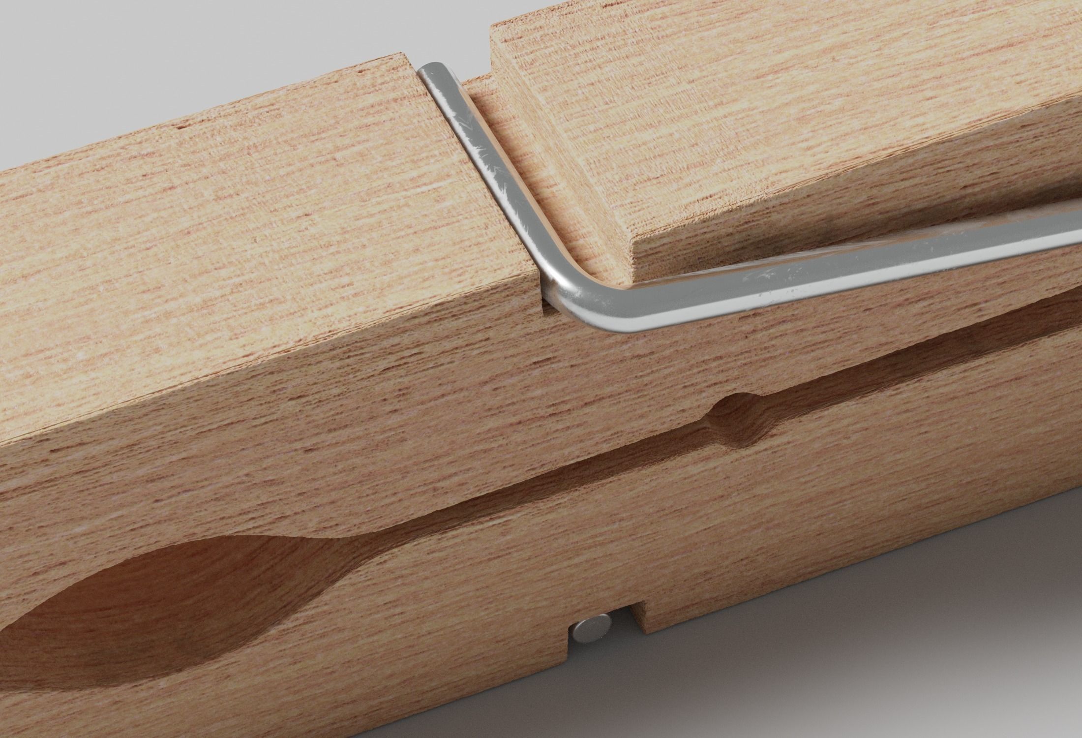 Wooden Clothespin 3D model_11