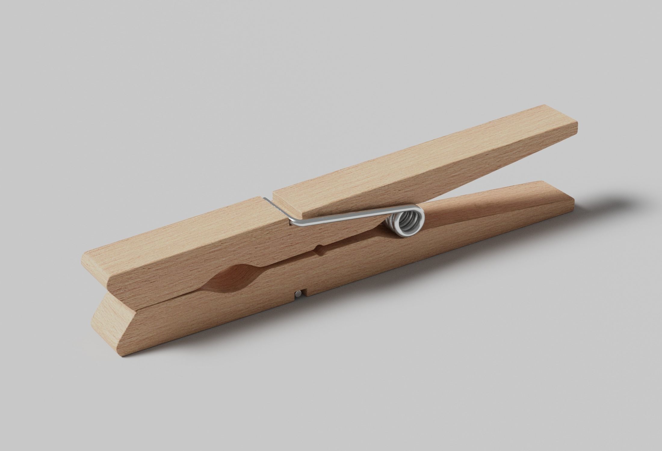 Wooden Clothespin 3D model_8
