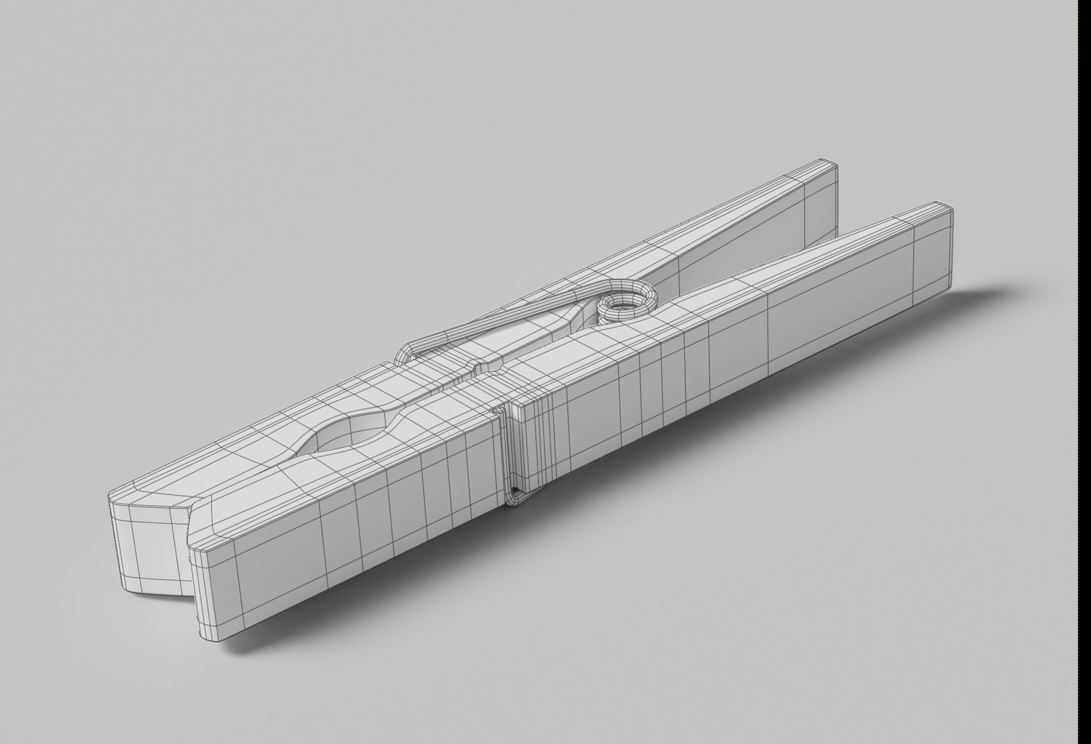 Wooden Clothespin 3D model_16