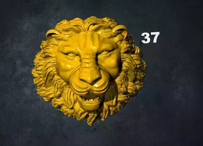 lions lion head with number