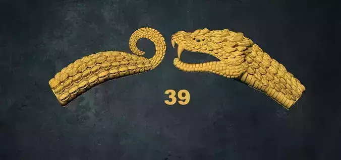 lions pair of golden snakes