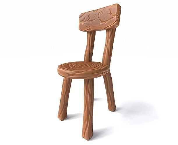 Chair stylized fantasy Low-poly 3D model