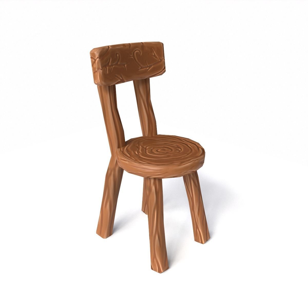 Chair stylized fantasy Low-poly 3D model_17