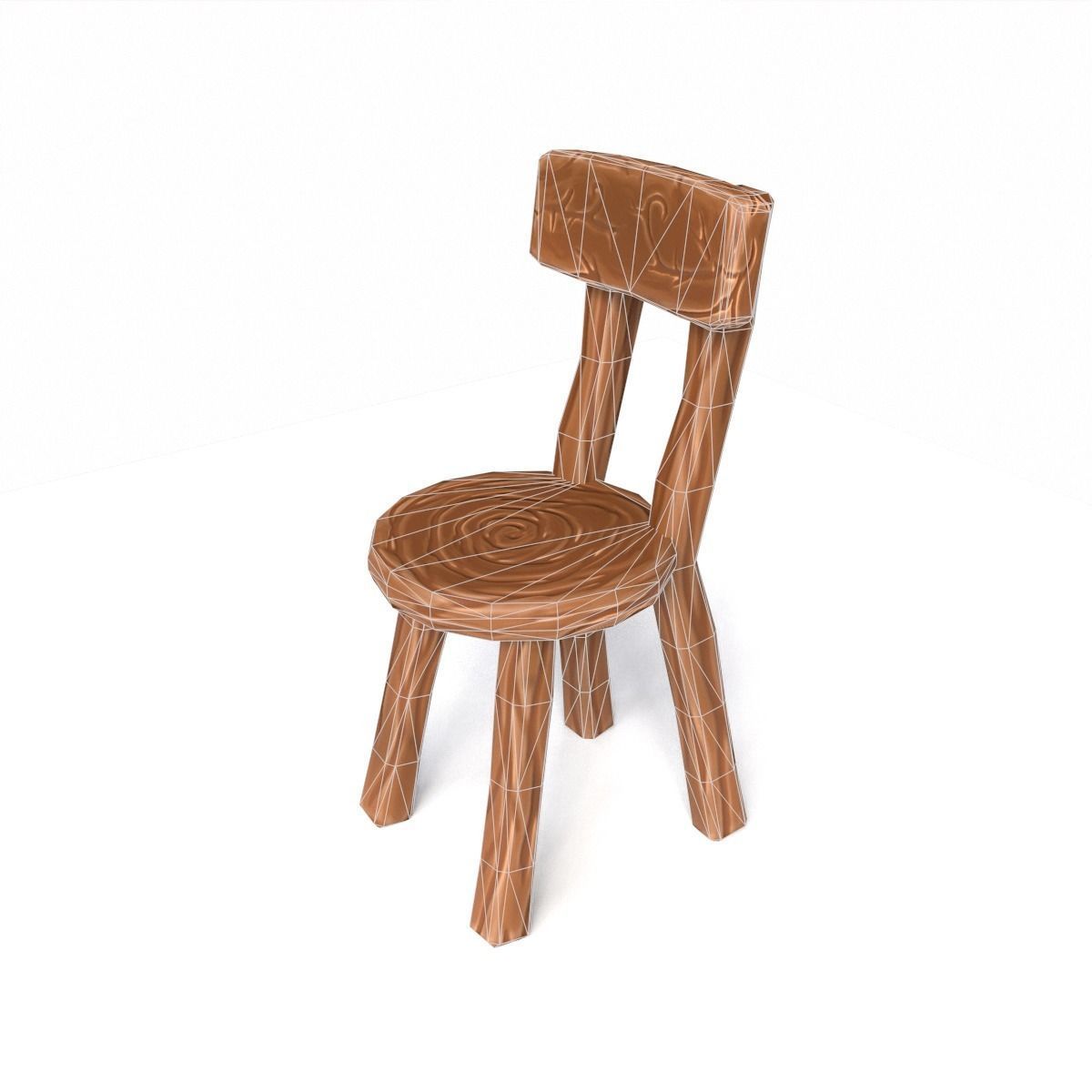 Chair stylized fantasy Low-poly 3D model_20