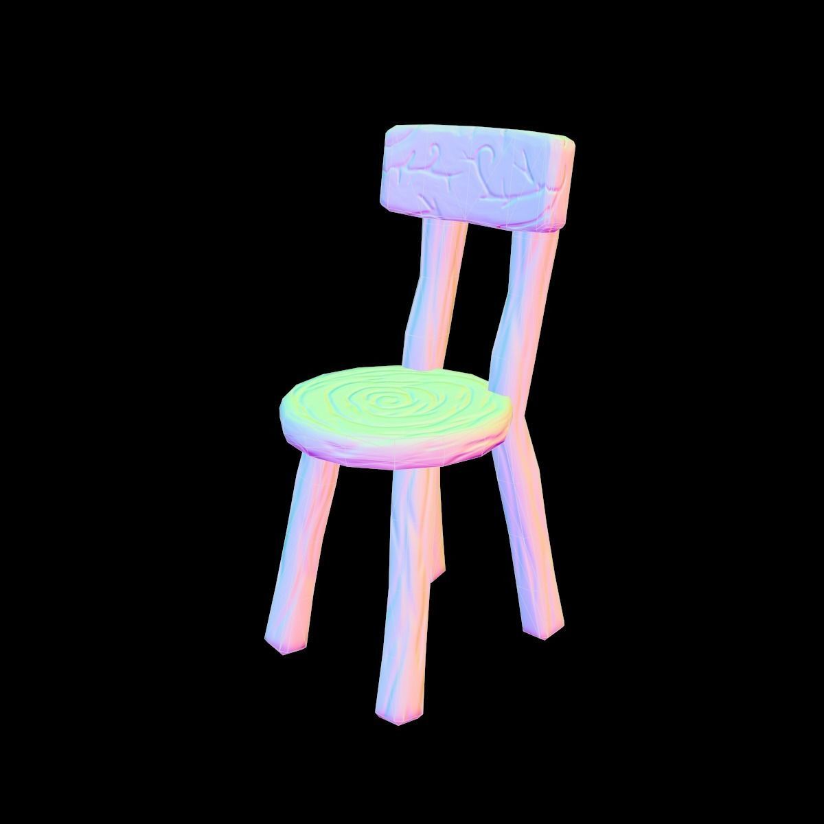 Chair stylized fantasy Low-poly 3D model_28