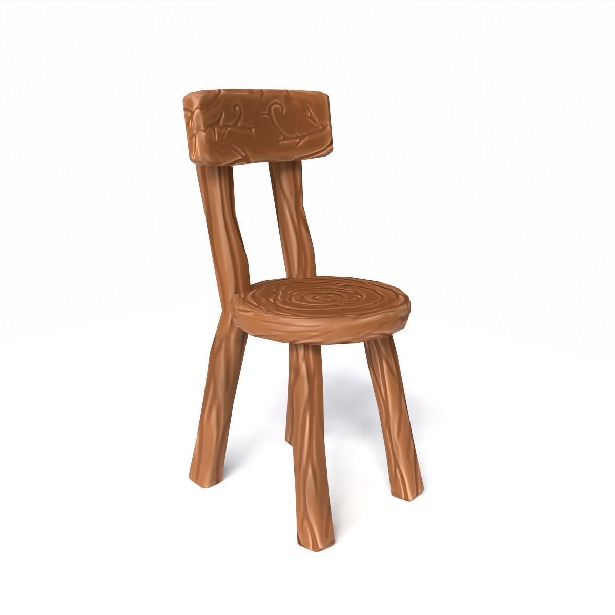 Chair stylized fantasy Low-poly 3D model_10