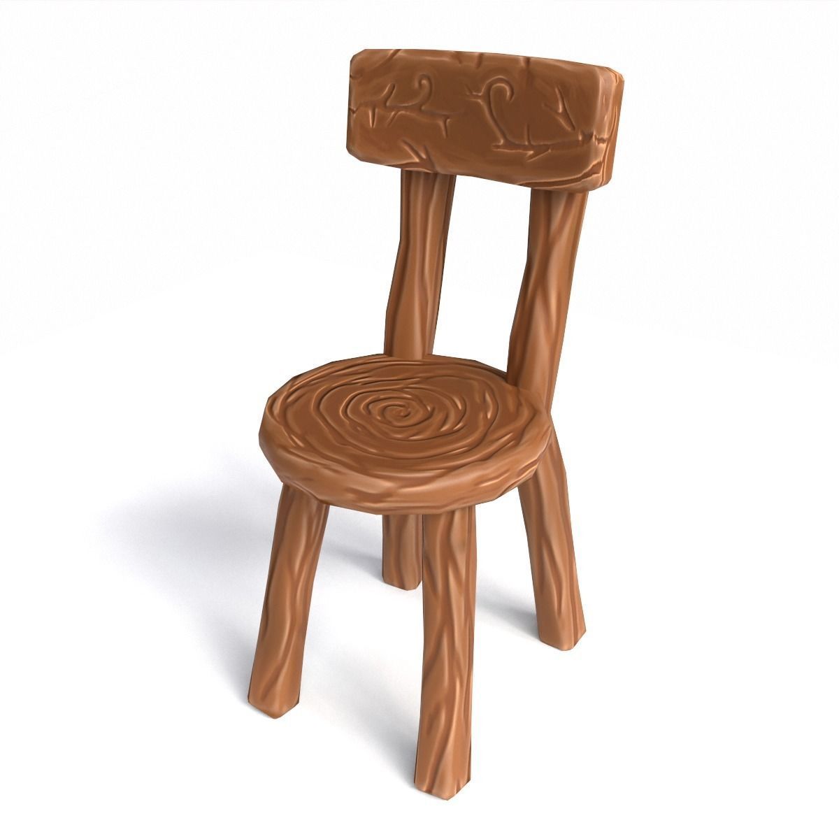 Chair stylized fantasy Low-poly 3D model_16