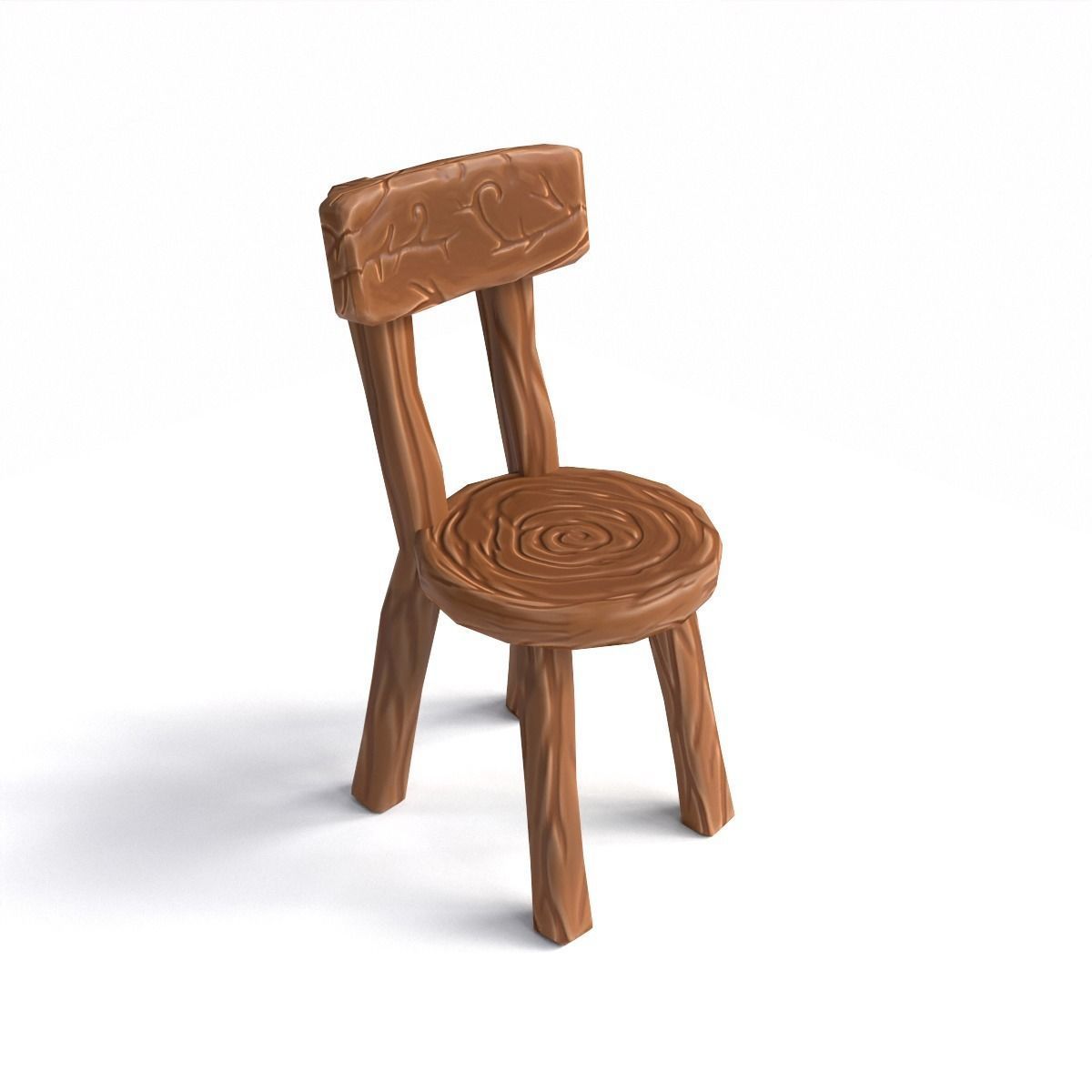Chair stylized fantasy Low-poly 3D model_4