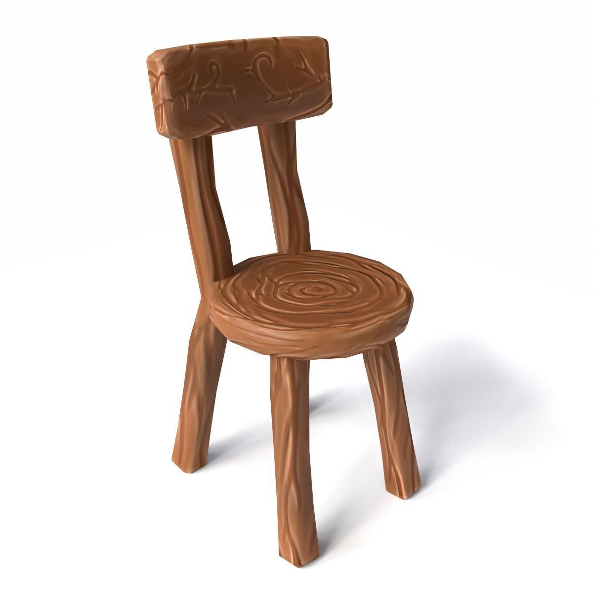 Chair stylized fantasy Low-poly 3D model_12