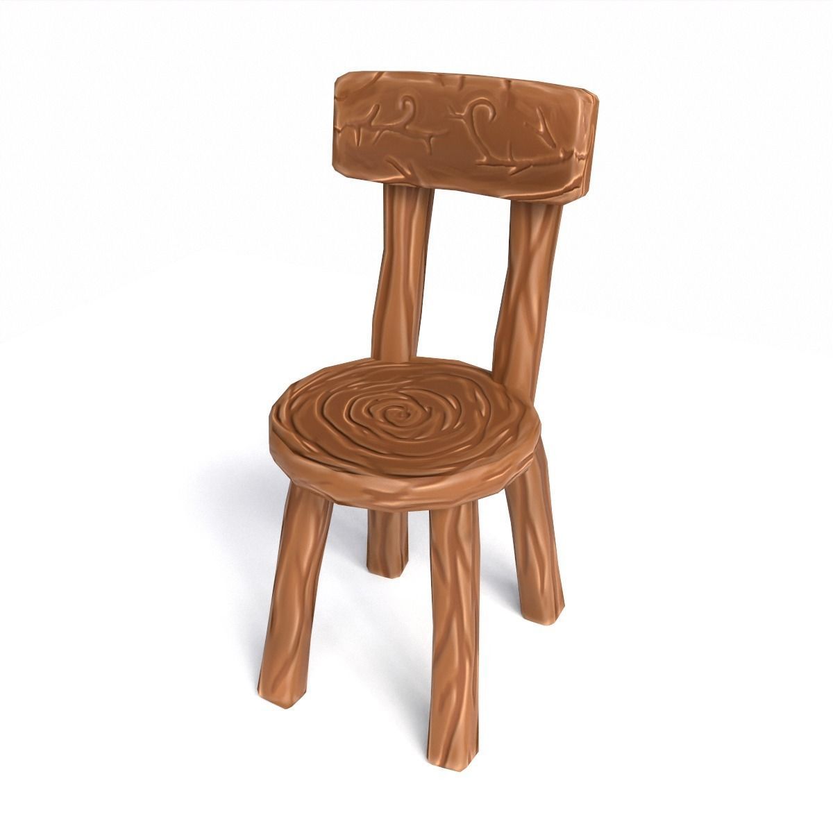 Chair stylized fantasy Low-poly 3D model_9