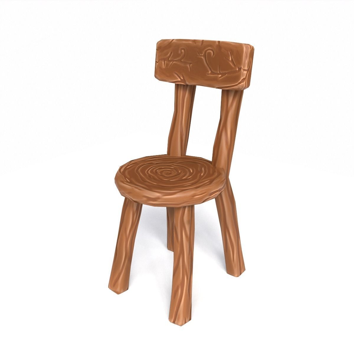 Chair stylized fantasy Low-poly 3D model_2