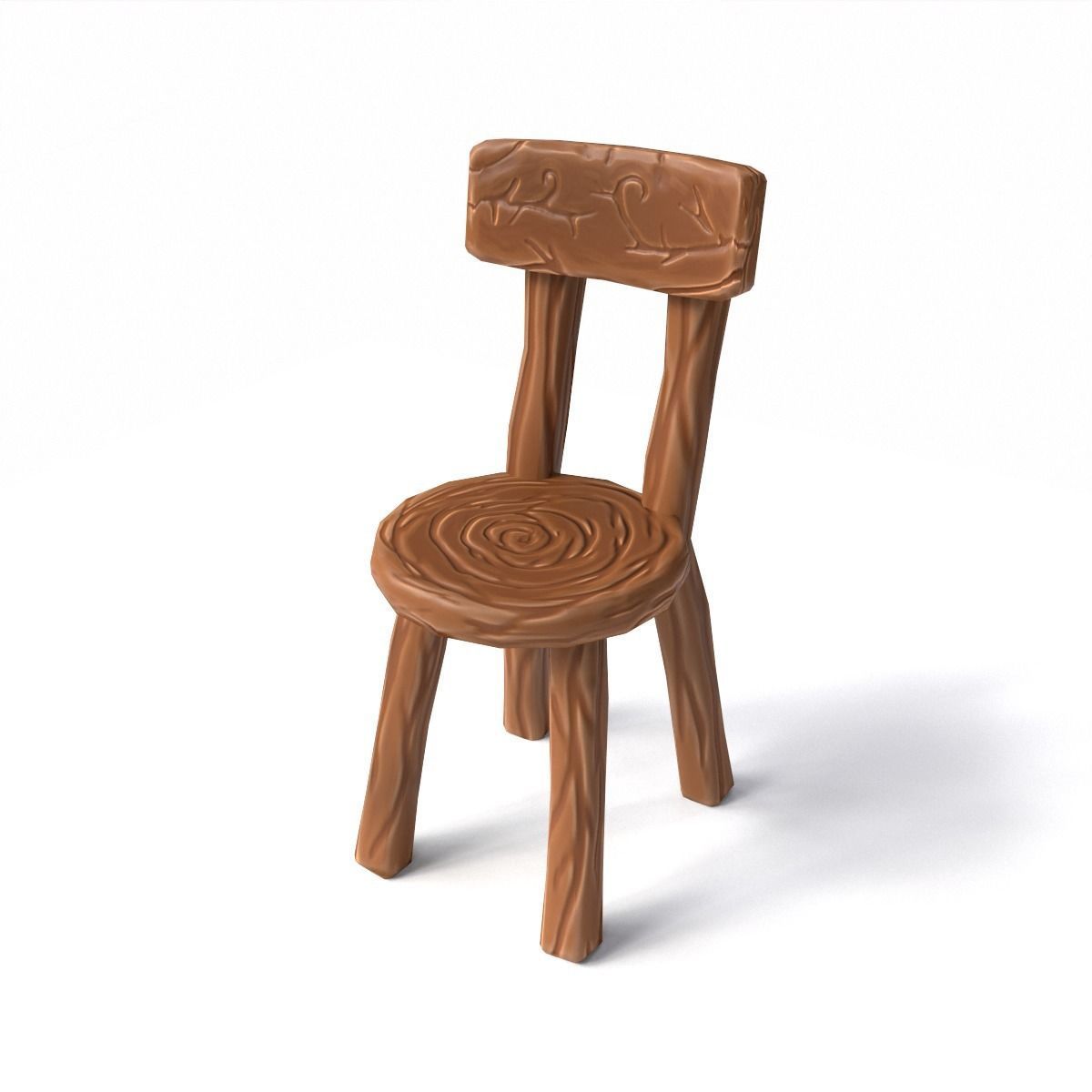 Chair stylized fantasy Low-poly 3D model_3