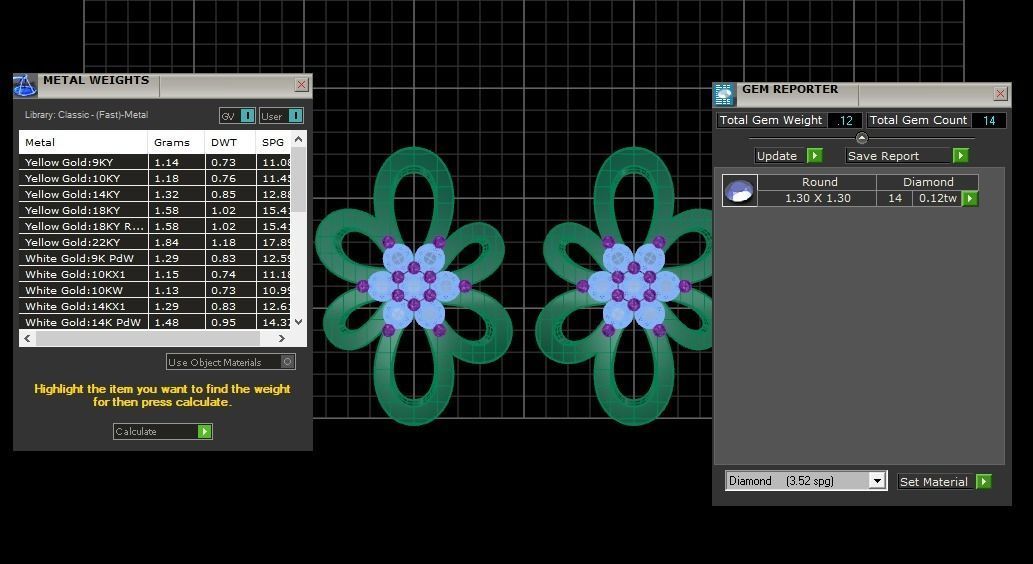Flower Earrings Pendant Set 3dm STL OBJ FBX Renders Details 3D print model_8