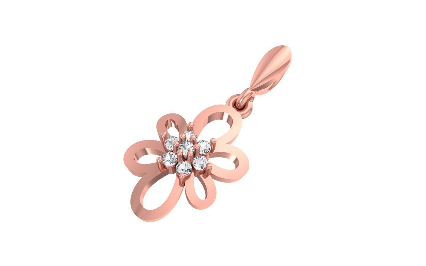 Flower Earrings Pendant Set 3dm STL OBJ FBX Renders Details 3D print model_3