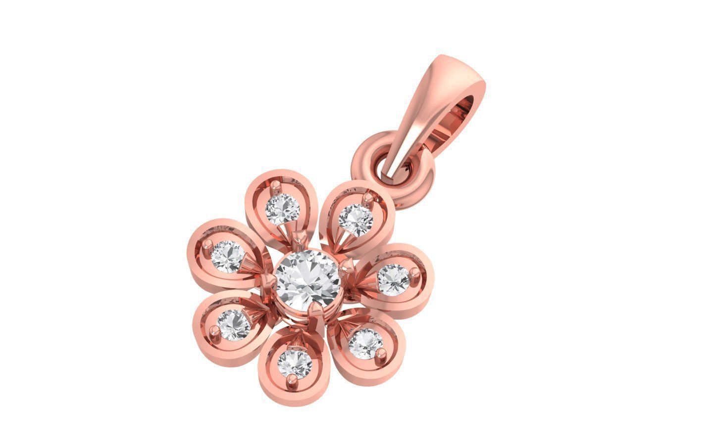 Stud Earrings Pendant Flower SetSet 3dm STL OBJ FBX Renders 3D print model_3