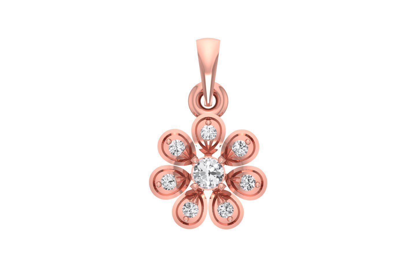 Stud Earrings Pendant Flower SetSet 3dm STL OBJ FBX Renders 3D print model_6