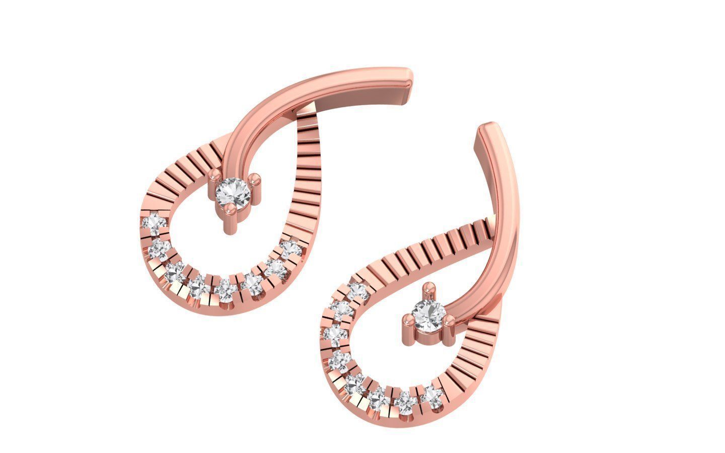 Stud Earrings Pendant Set 3dm STL OBJ FBX Renders Details 3D print model_6