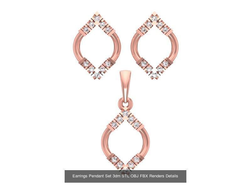 140 Earrings Pendant Set 3dm STL OBJ FBX Details Collection _80