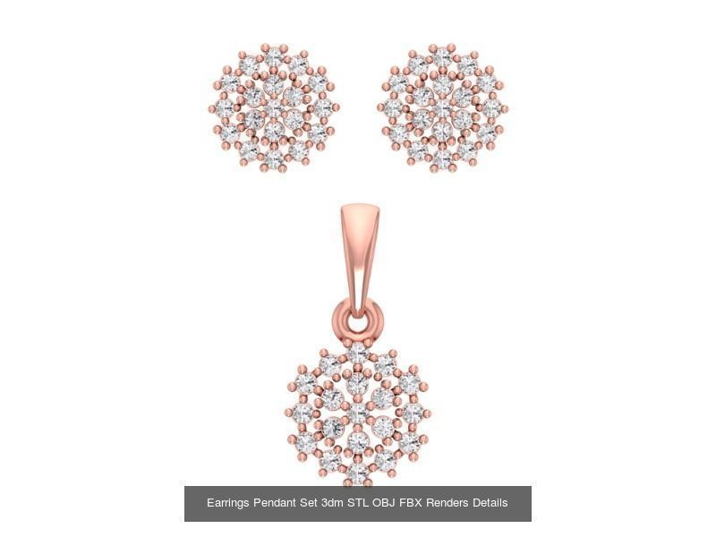 140 Earrings Pendant Set 3dm STL OBJ FBX Details Collection _64