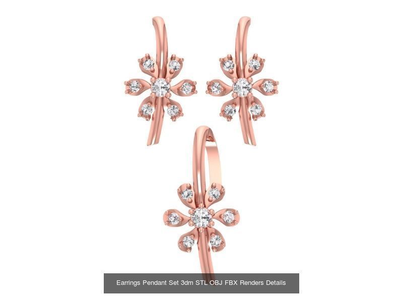 140 Earrings Pendant Set 3dm STL OBJ FBX Details Collection _59