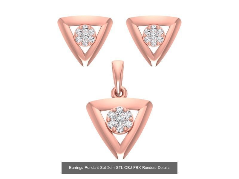 140 Earrings Pendant Set 3dm STL OBJ FBX Details Collection _70