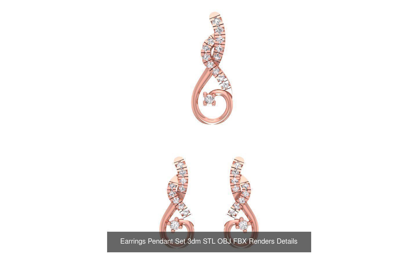 140 Earrings Pendant Set 3dm STL OBJ FBX Details Collection _97