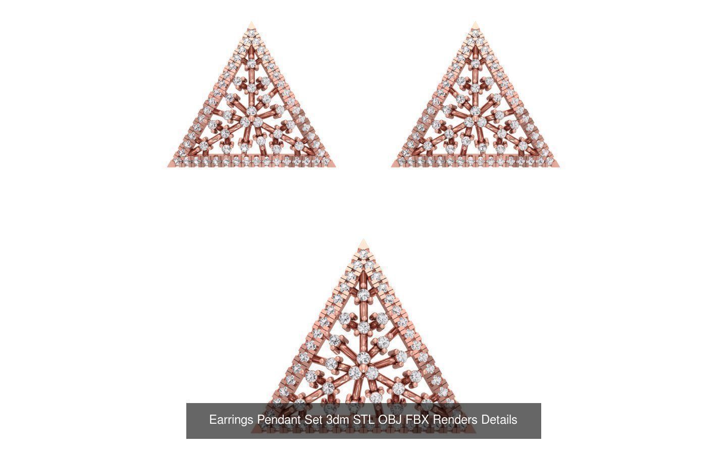 140 Earrings Pendant Set 3dm STL OBJ FBX Details Collection _18